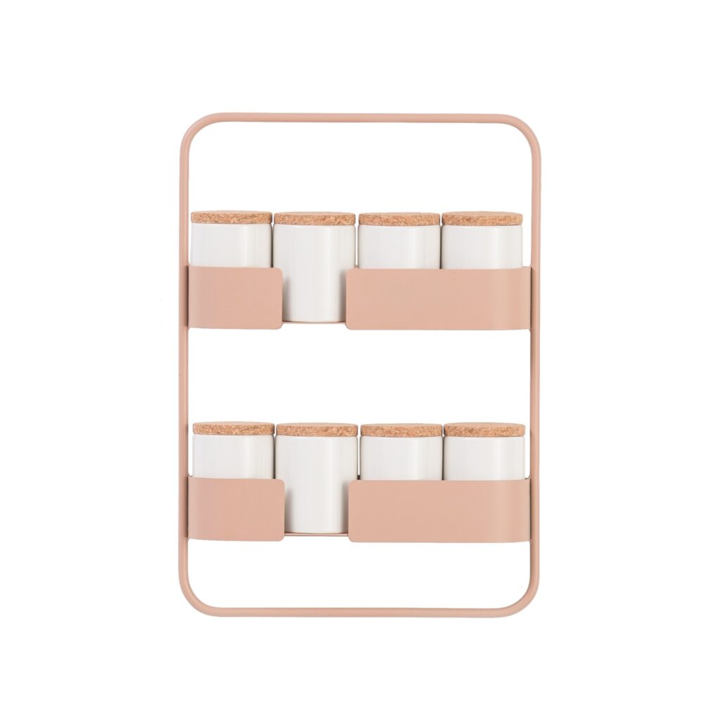 BIG HUG Gewürzglas-Wandregal - rosa