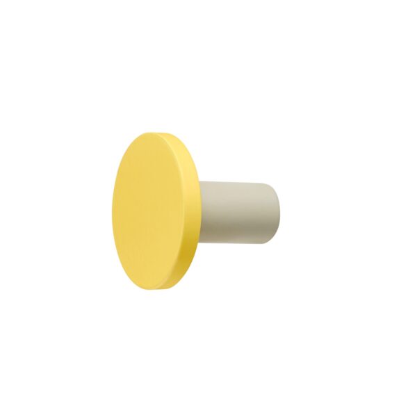 Wandhaken mit Metallknopf klein - gelb