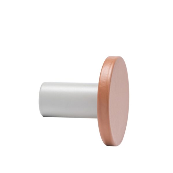 Wandhaken mit Metallknopf klein - braun