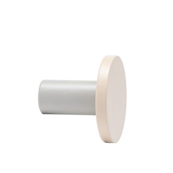 Wandhaken mit Metallknopf klein - beige