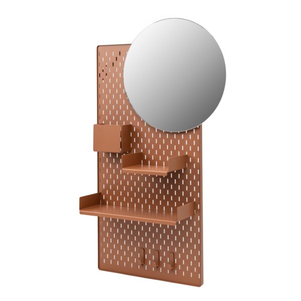 Lochplattenkombination mit Spiegel - braun